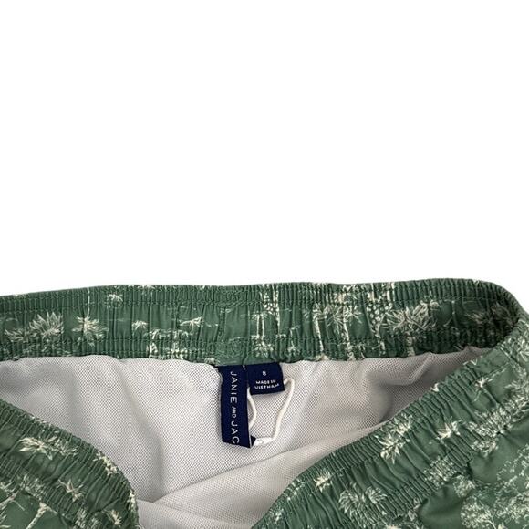 Janie and Jack Swim Trunks Green White Bathing Suit Size Youth 8 - Picture 3 of 3